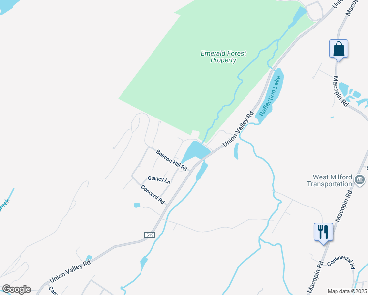 map of restaurants, bars, coffee shops, grocery stores, and more near 1 Black Walnut Lane in West Milford