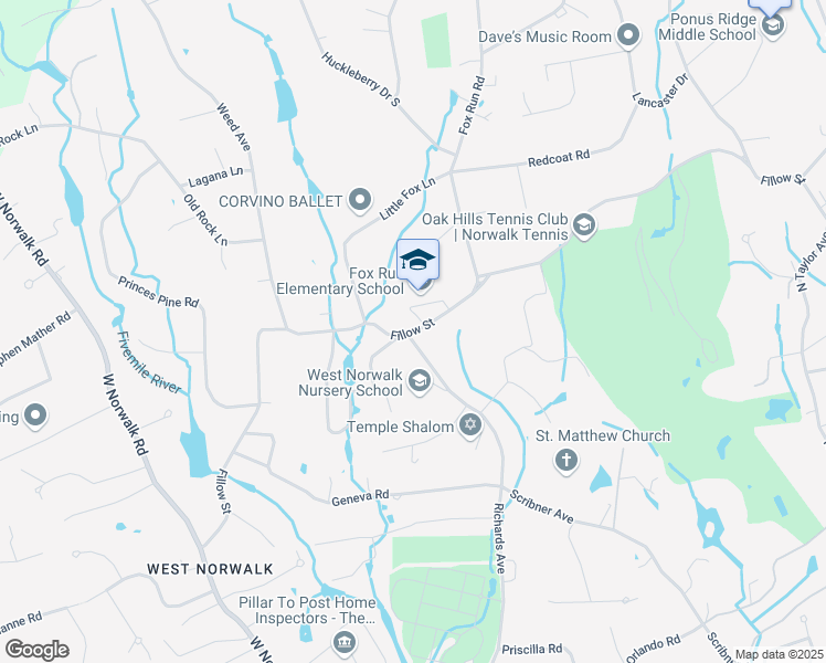 map of restaurants, bars, coffee shops, grocery stores, and more near 228 Fillow Street in Norwalk