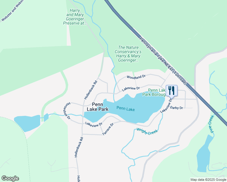 map of restaurants, bars, coffee shops, grocery stores, and more near 1550 Lakeview Drive in White Haven