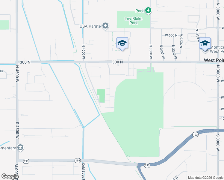 map of restaurants, bars, coffee shops, grocery stores, and more near 96 3830 West in West Point