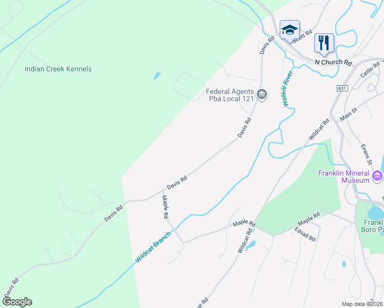 map of restaurants, bars, coffee shops, grocery stores, and more near 120 Davis Road in Franklin