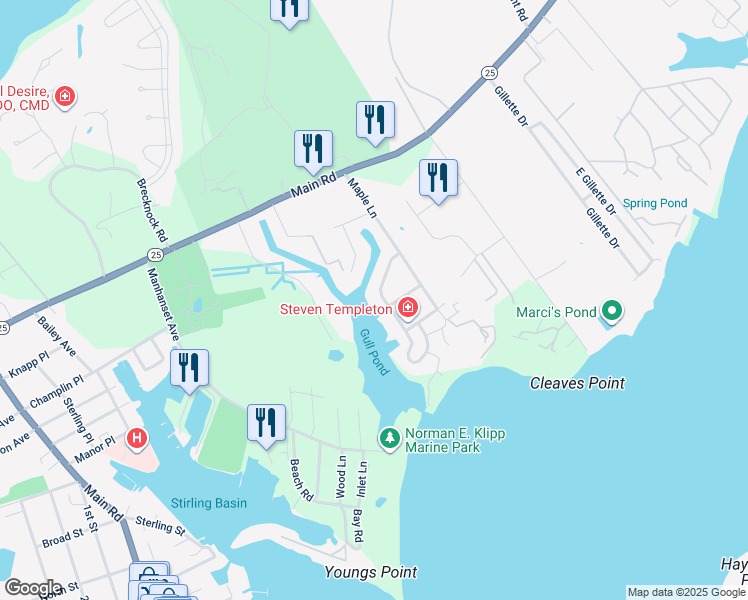 map of restaurants, bars, coffee shops, grocery stores, and more near 600 Snug Harbor Road in Greenport