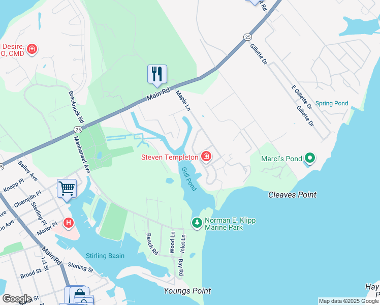 map of restaurants, bars, coffee shops, grocery stores, and more near 600 Snug Harbor Road in Greenport