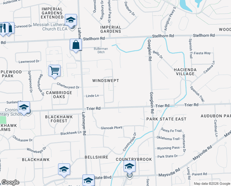map of restaurants, bars, coffee shops, grocery stores, and more near 3831 Nantucket Drive in Fort Wayne