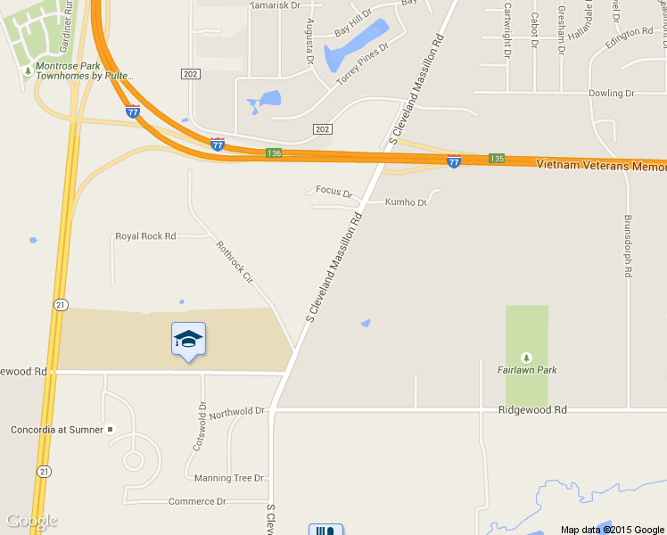 map of restaurants, bars, coffee shops, grocery stores, and more near 765 South Cleveland Massillon Road in Fairlawn