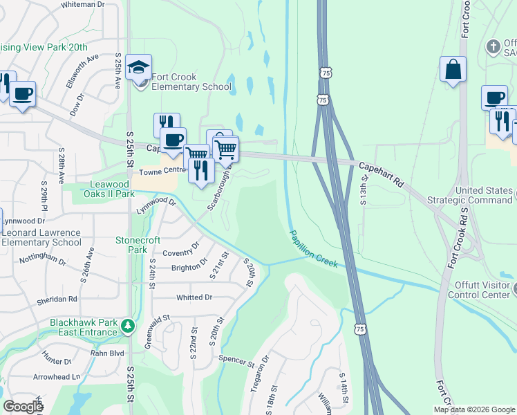 map of restaurants, bars, coffee shops, grocery stores, and more near 1303 Terry Drive in Bellevue