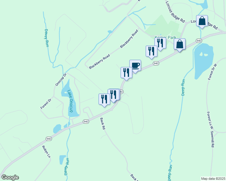 map of restaurants, bars, coffee shops, grocery stores, and more near 113 Argot Circle in Monroe County