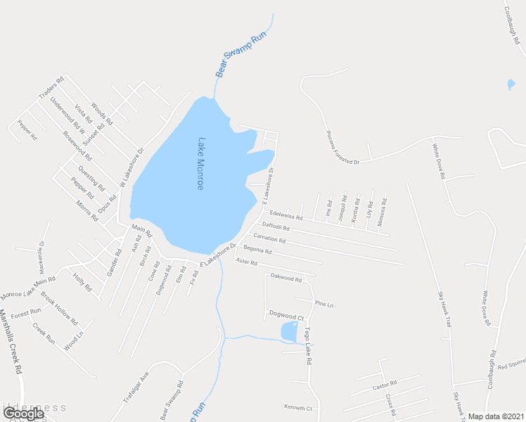 map of restaurants, bars, coffee shops, grocery stores, and more near 6357 East Lakeshore Drive in East Stroudsburg