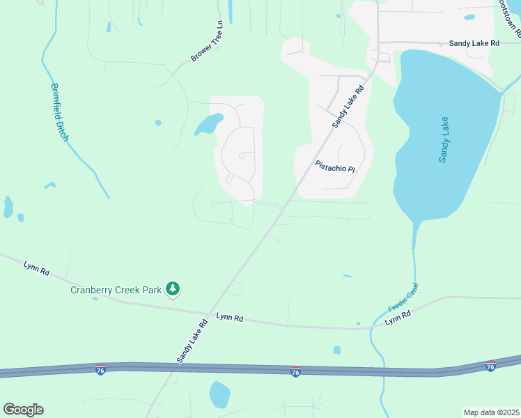 map of restaurants, bars, coffee shops, grocery stores, and more near 2366 Cranberry Creek Road in Ravenna