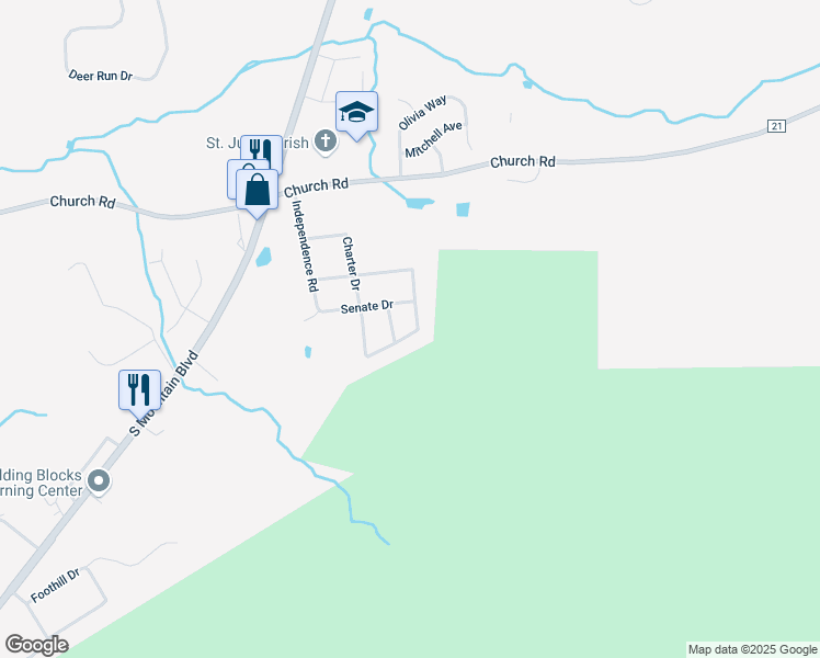 map of restaurants, bars, coffee shops, grocery stores, and more near 59 Congress Road in Mountain Top