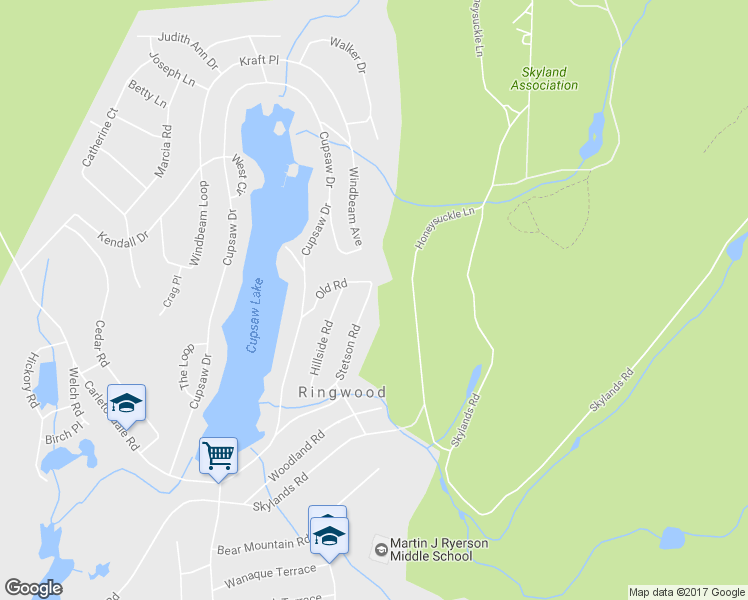 map of restaurants, bars, coffee shops, grocery stores, and more near 70 Stetson Rd in Ringwood