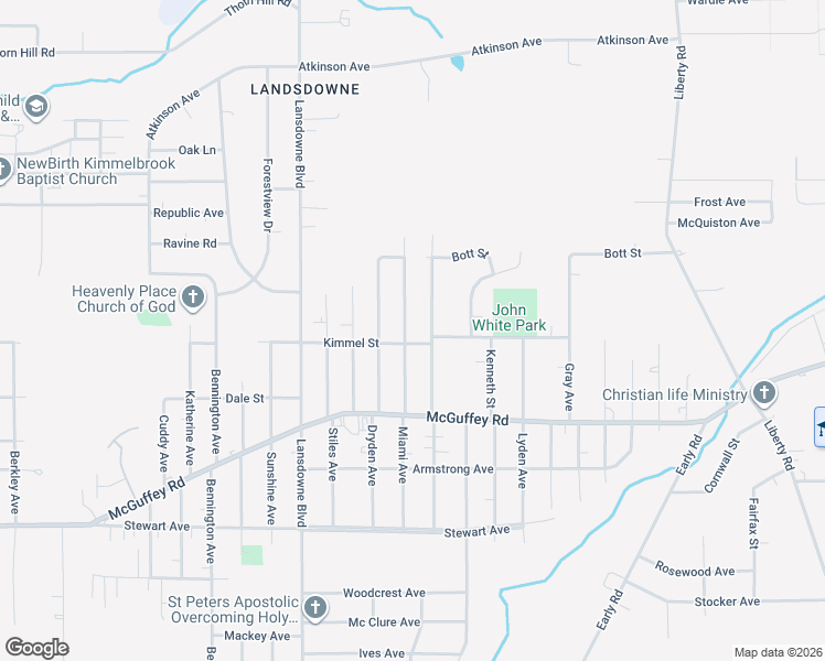 map of restaurants, bars, coffee shops, grocery stores, and more near 1311 Miami Avenue in Youngstown