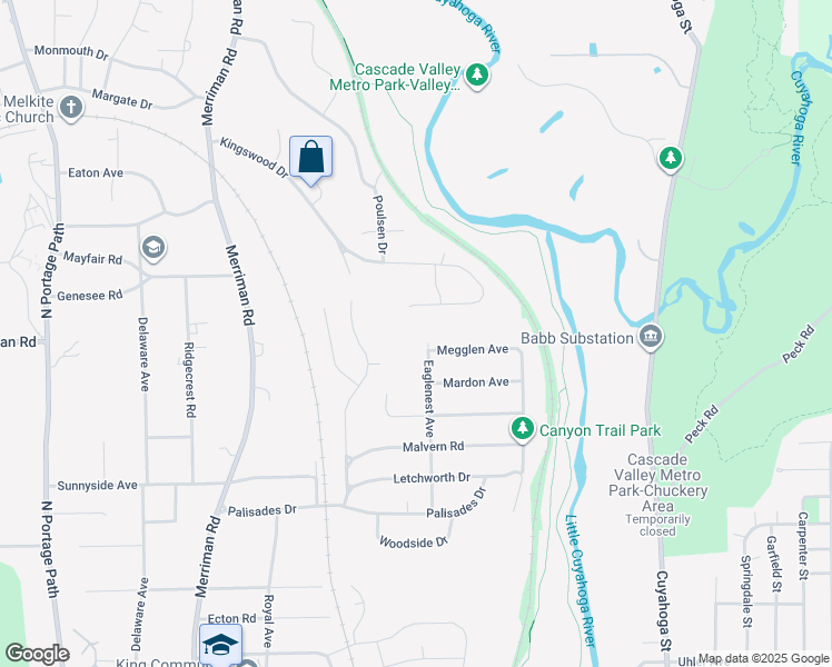 map of restaurants, bars, coffee shops, grocery stores, and more near 888 Eaglenest Avenue in Akron