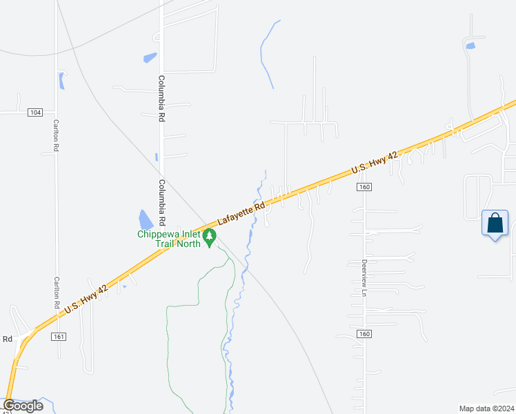 map of restaurants, bars, coffee shops, grocery stores, and more near 5785 Lafayette Road in Medina