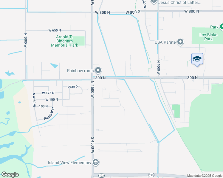 map of restaurants, bars, coffee shops, grocery stores, and more near 4366 West 200 North in West Point