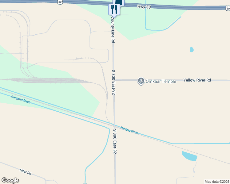 map of restaurants, bars, coffee shops, grocery stores, and more near 2952-2998 W County Line Road North in Columbia City