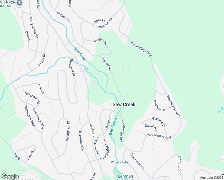 map of restaurants, bars, coffee shops, grocery stores, and more near 1181 Saw Creek Estate in Bushkill