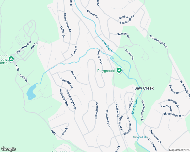 map of restaurants, bars, coffee shops, grocery stores, and more near Southport Drive in Bushkill
