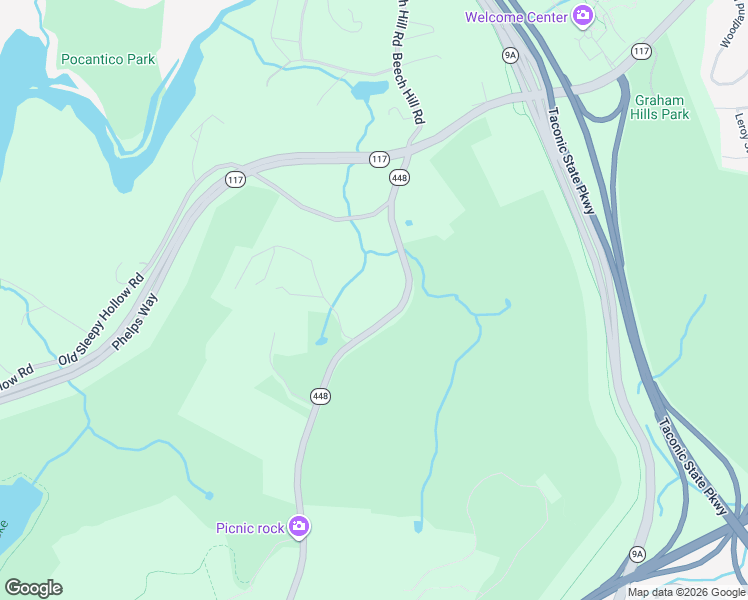 map of restaurants, bars, coffee shops, grocery stores, and more near 1259 New York 448 in Pleasantville