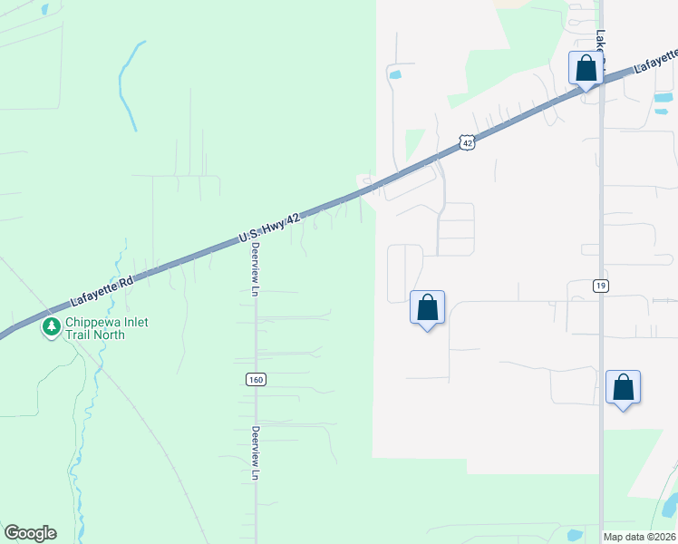 map of restaurants, bars, coffee shops, grocery stores, and more near 5735 Deerview Lane in Medina