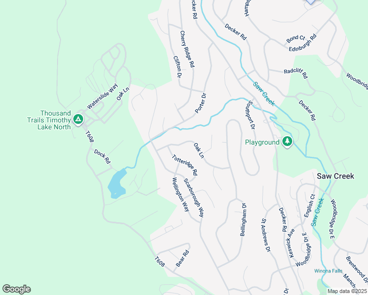 map of restaurants, bars, coffee shops, grocery stores, and more near Oak Lane in Bushkill