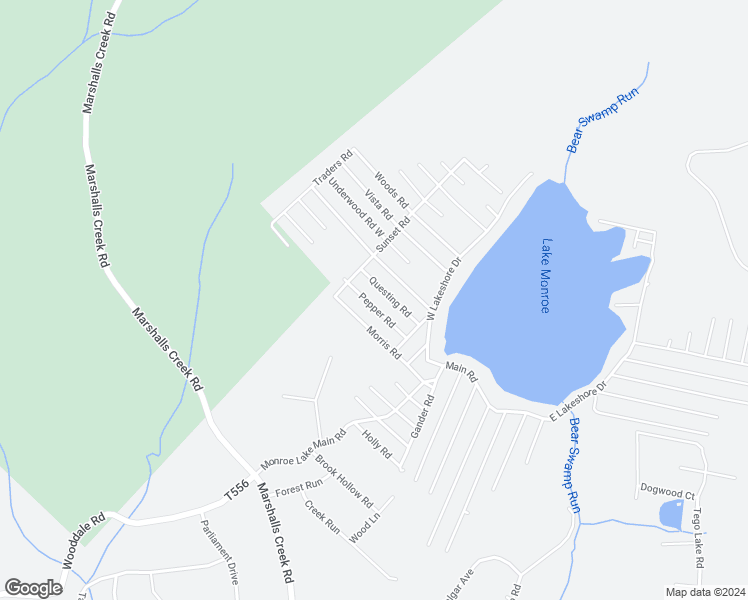 map of restaurants, bars, coffee shops, grocery stores, and more near 522 Pepper Road in East Stroudsburg