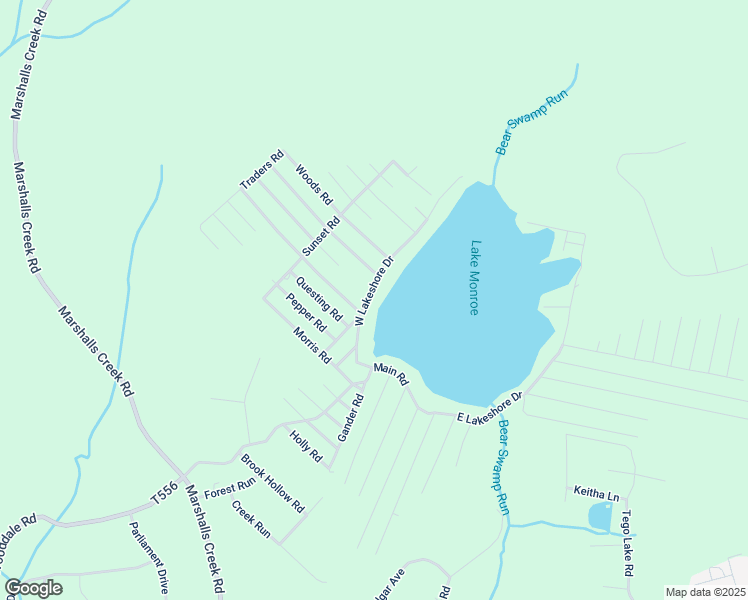 map of restaurants, bars, coffee shops, grocery stores, and more near 6181 East Lakeshore Drive in East Stroudsburg