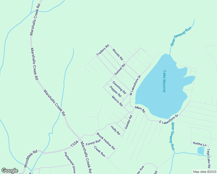map of restaurants, bars, coffee shops, grocery stores, and more near 533 Pepper Road in East Stroudsburg