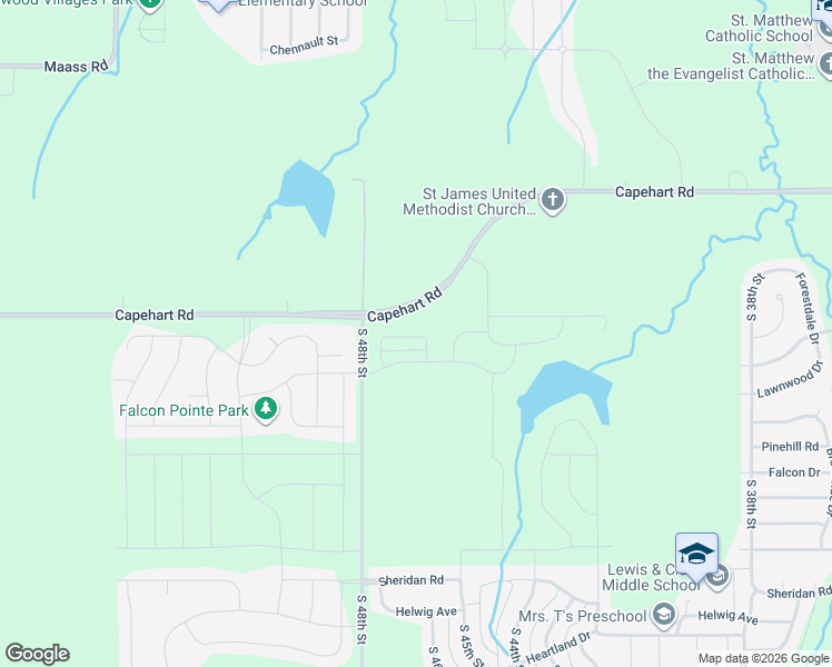 map of restaurants, bars, coffee shops, grocery stores, and more near 4650 Capehart Road in Papillion