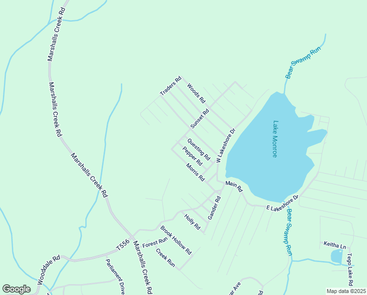 map of restaurants, bars, coffee shops, grocery stores, and more near 522 Pepper Road in East Stroudsburg