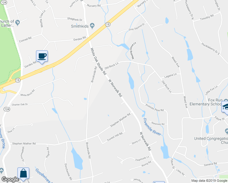 map of restaurants, bars, coffee shops, grocery stores, and more near 247 West Norwalk Road in Norwalk