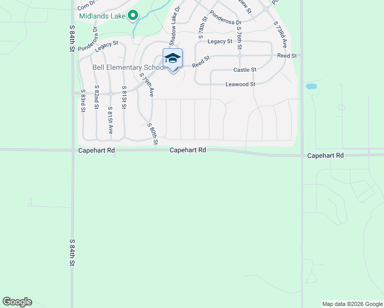 map of restaurants, bars, coffee shops, grocery stores, and more near 7717 Capehart Road in Papillion