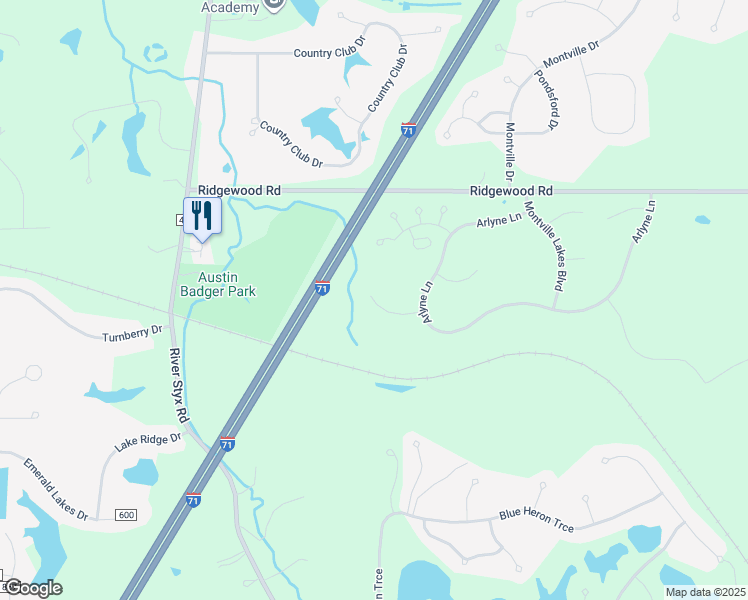 map of restaurants, bars, coffee shops, grocery stores, and more near 3270 Debra Court in Medina