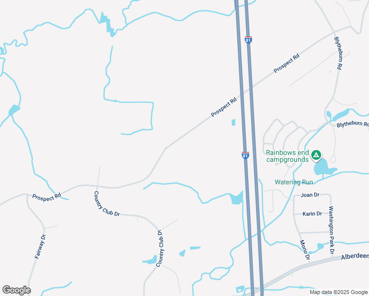 map of restaurants, bars, coffee shops, grocery stores, and more near Prospect Road in Mountain Top
