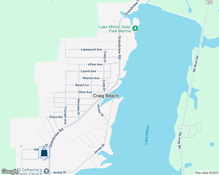 map of restaurants, bars, coffee shops, grocery stores, and more near 1909 Craig Drive in Lake Milton