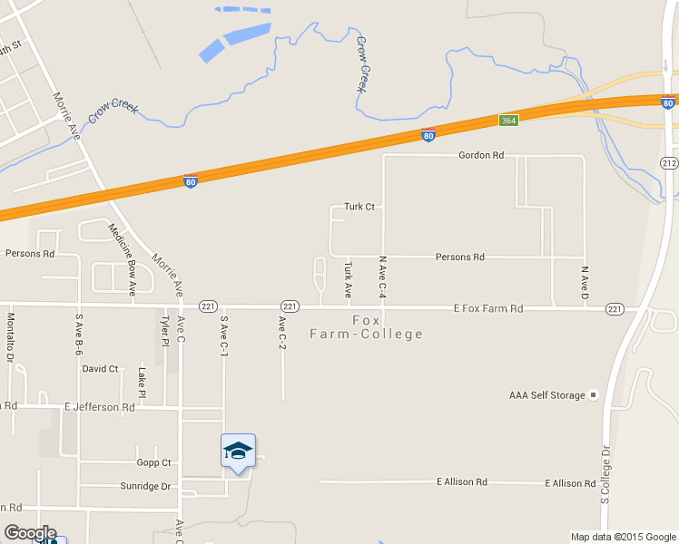 map of restaurants, bars, coffee shops, grocery stores, and more near 140 Turk Ave in Cheyenne