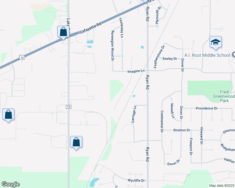 map of restaurants, bars, coffee shops, grocery stores, and more near 5734 Rosemont Way in Medina