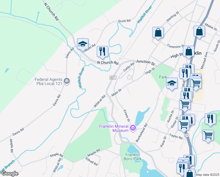 map of restaurants, bars, coffee shops, grocery stores, and more near 4 Fowler Street in Franklin