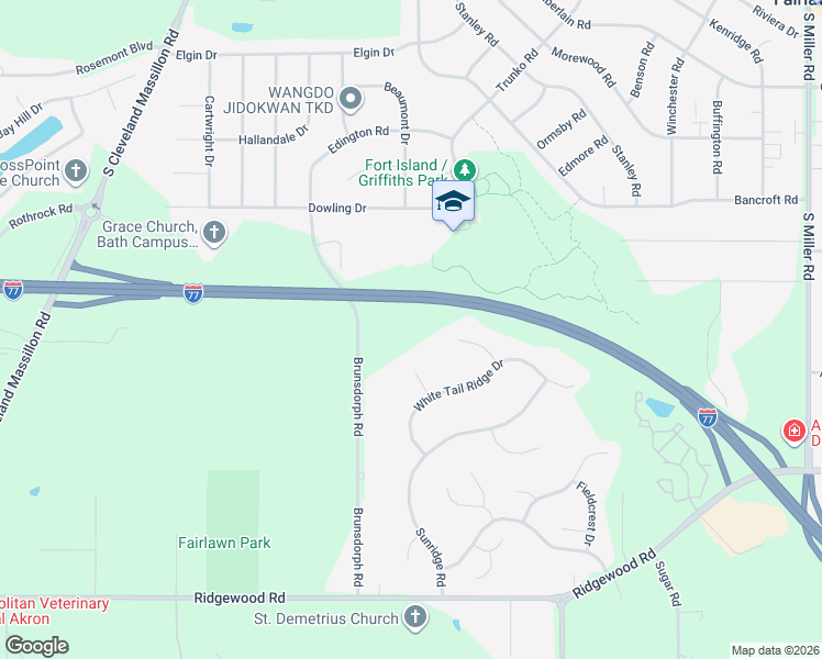 map of restaurants, bars, coffee shops, grocery stores, and more near 675 Brunsdorph Road in Fairlawn