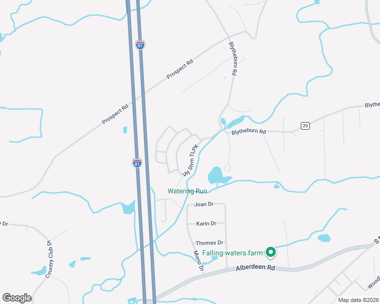 map of restaurants, bars, coffee shops, grocery stores, and more near 54 Valley Stream Park in Mountain Top