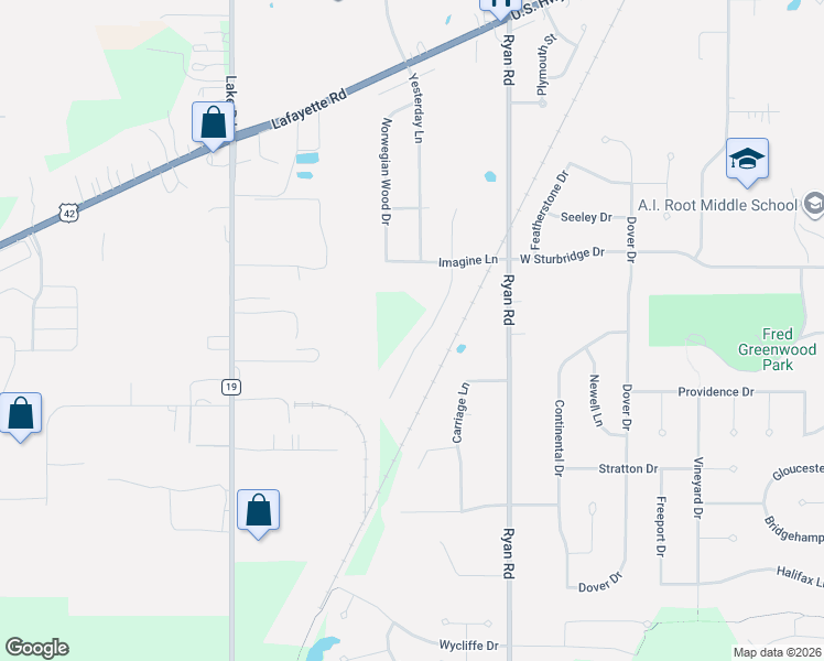 map of restaurants, bars, coffee shops, grocery stores, and more near 5734 Rosemont Way in Medina