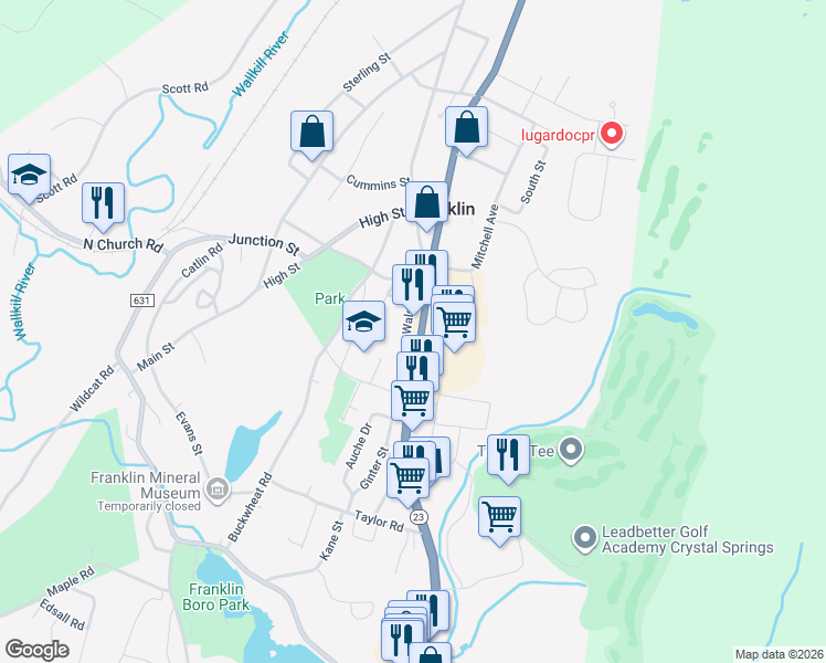 map of restaurants, bars, coffee shops, grocery stores, and more near 267 New Jersey 23 in Franklin