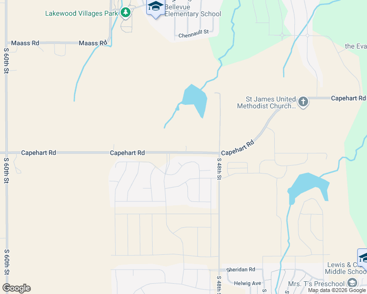 map of restaurants, bars, coffee shops, grocery stores, and more near 12811 South 51st Circle in Papillion