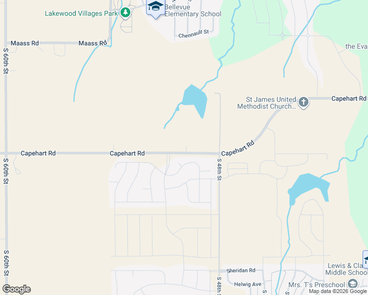 map of restaurants, bars, coffee shops, grocery stores, and more near 12811 South 51st Circle in Papillion