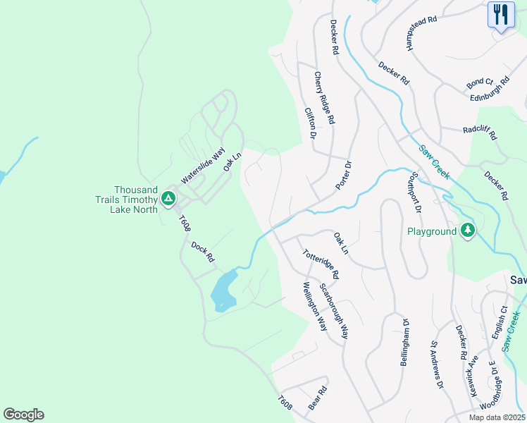 map of restaurants, bars, coffee shops, grocery stores, and more near 2100 Scarborough Way in Saw Creek