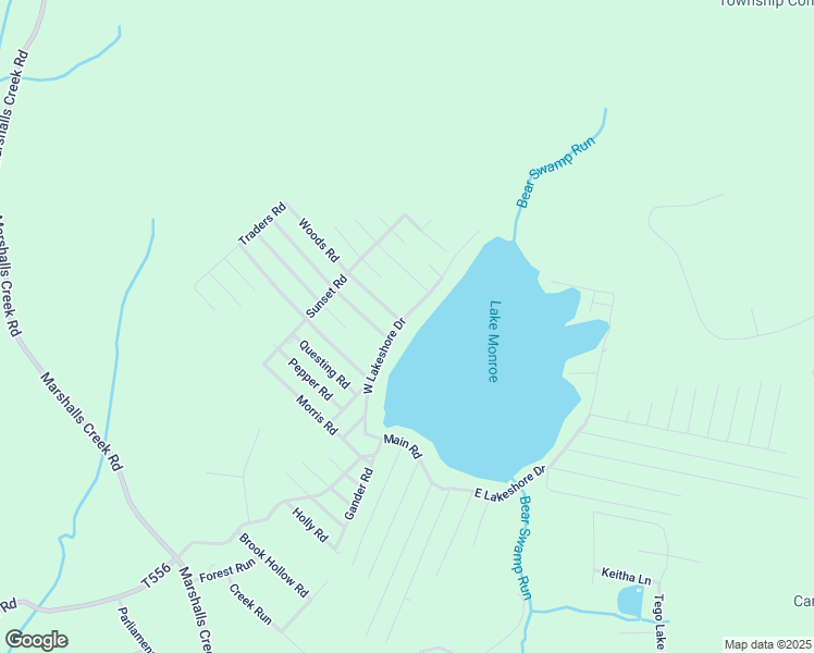 map of restaurants, bars, coffee shops, grocery stores, and more near 6161 West Lakeshore Drive in East Stroudsburg
