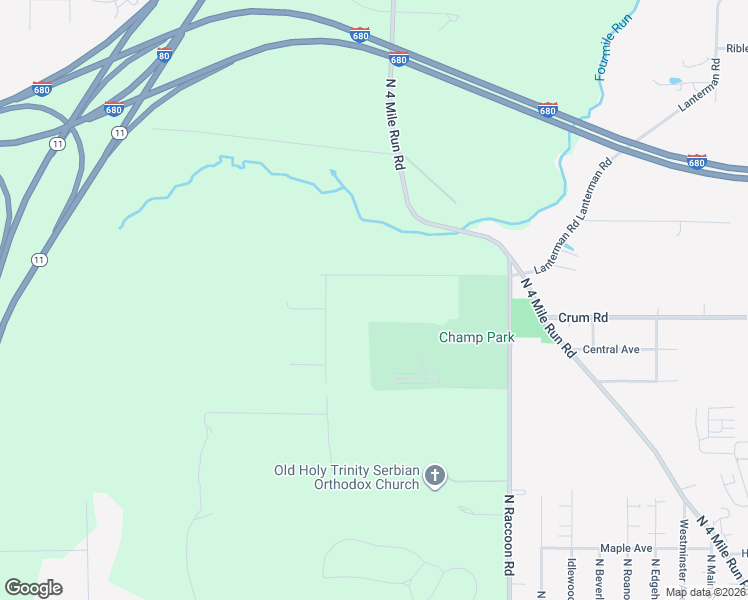 map of restaurants, bars, coffee shops, grocery stores, and more near 4581 Lanterman Road in Youngstown