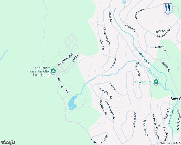 map of restaurants, bars, coffee shops, grocery stores, and more near 2095 Scarborough Way in Saw Creek