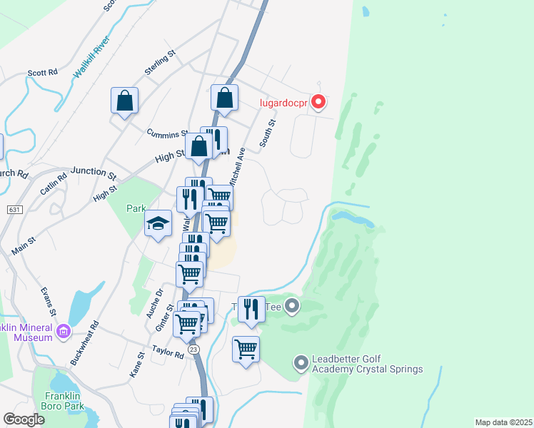 map of restaurants, bars, coffee shops, grocery stores, and more near 71 Constitution Way in Franklin