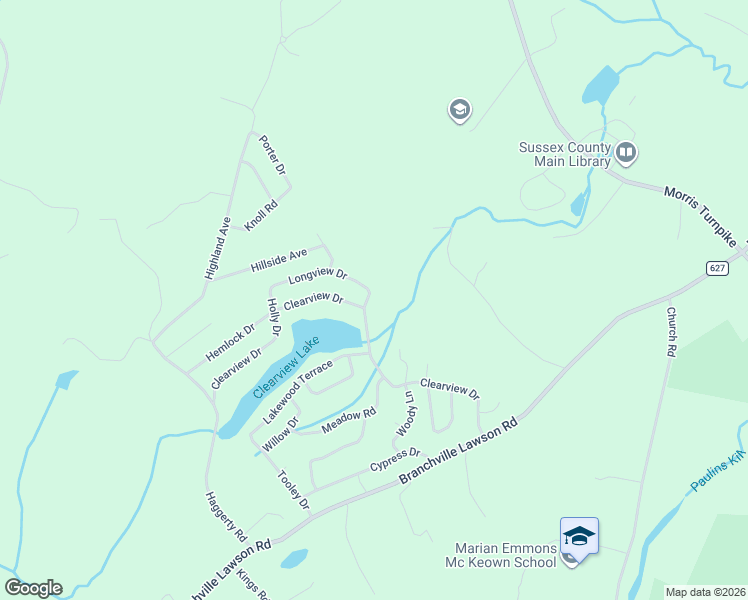 map of restaurants, bars, coffee shops, grocery stores, and more near 452 Longview Drive in Newton